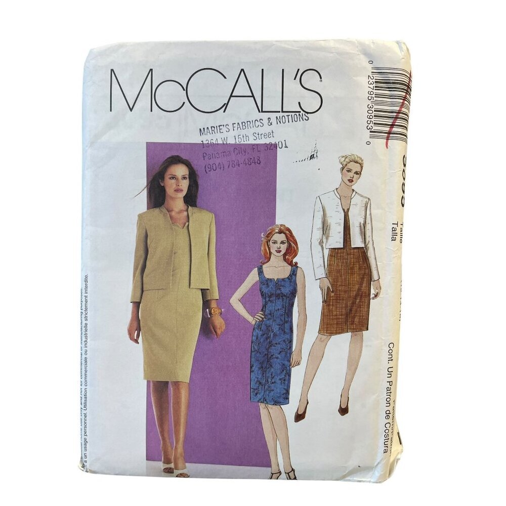 McCalls Misses Dress &‎ Lined Jacket Sewing Pattern 3095 Sizes 12-16